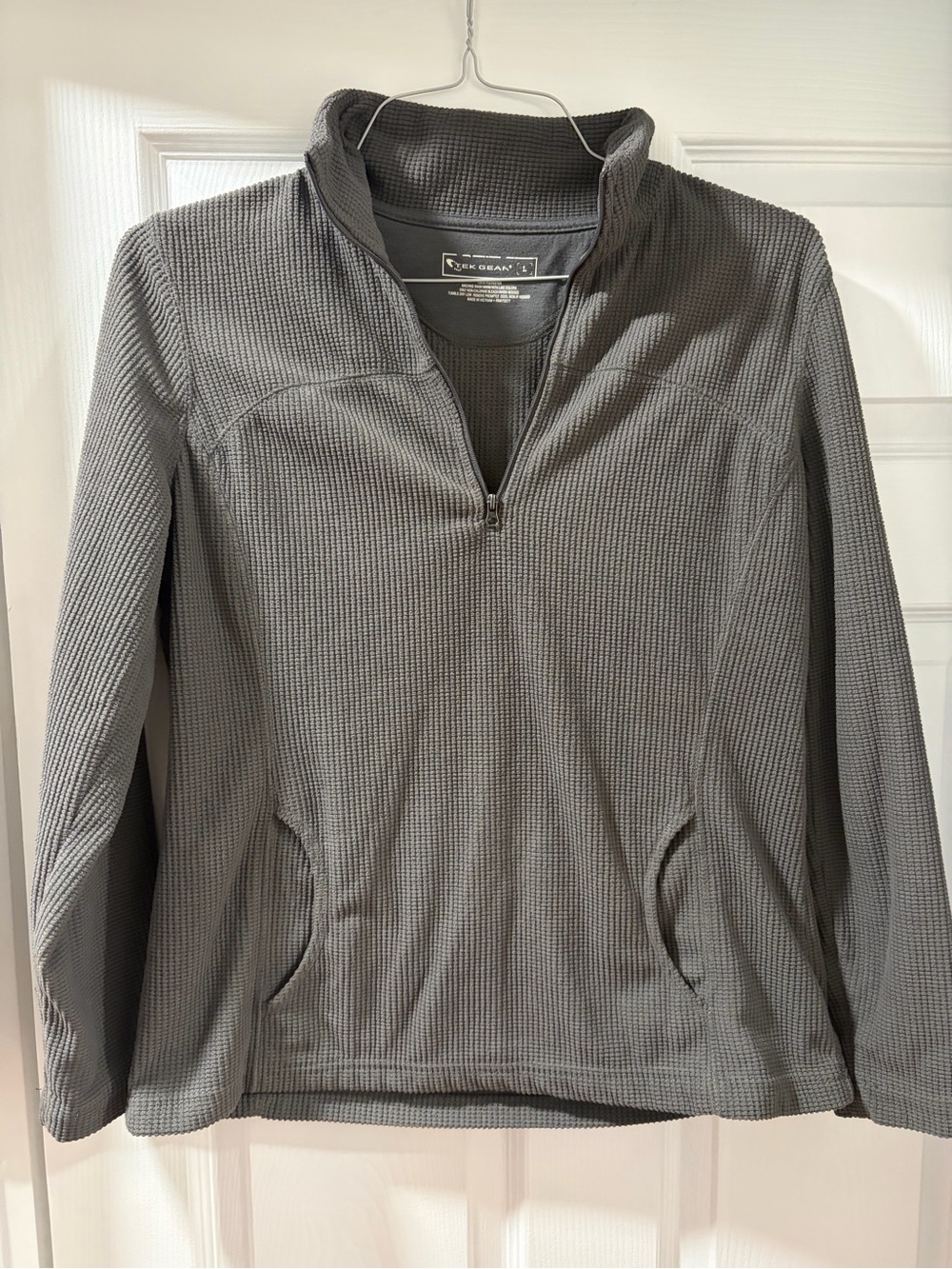 tek gear Gray Waffle Quarter-Zip Pullover